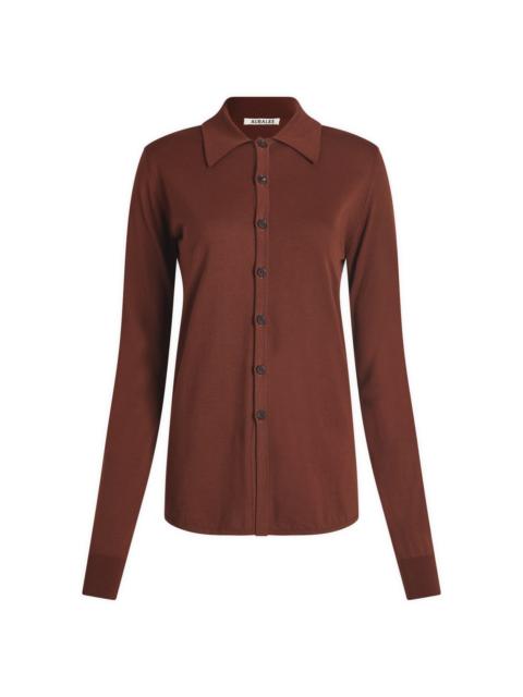 AURALEE Auralee Cotton Knit Shirt Cardigan
