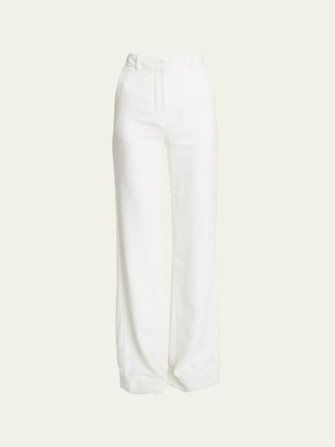 Balmain High Waist Crepe Flare Pants