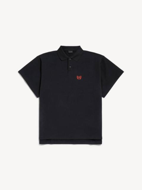 BALENCIAGA Men's Laurel Classic Short Sleeve Oversized Polo in Black