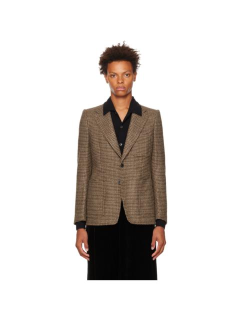 Brown Houndstooth Blazer