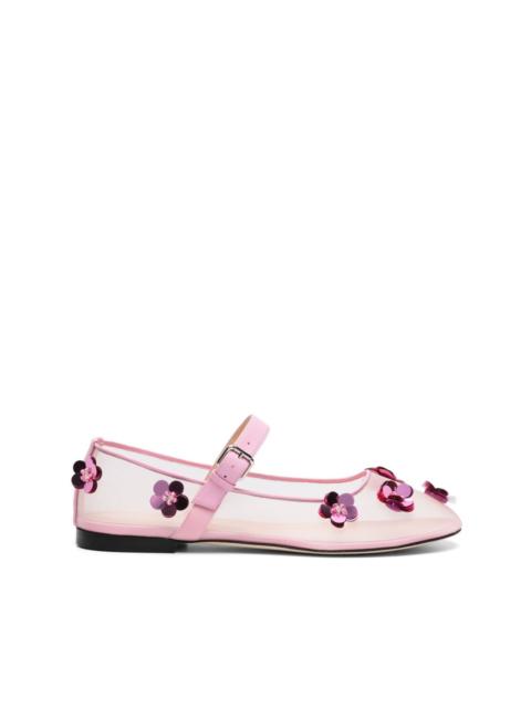 Mesh Flowers ballerina shoes