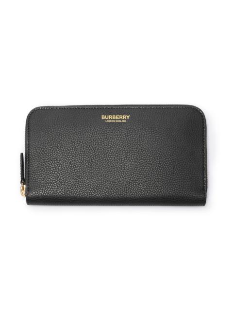 Burberry Large Logo Leather Zip Wallet