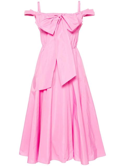 PATOU bow-detailed faille midi dress