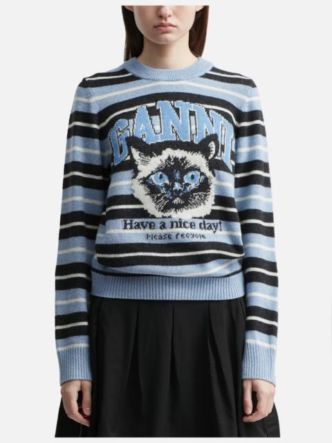 GANNI GRAPHIC WOOL JUMPER