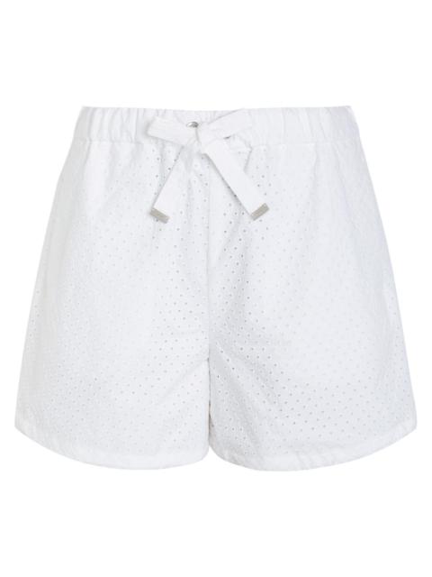 Moncler Moncler Logo-appliquéd Embroidered Cotton Shorts
