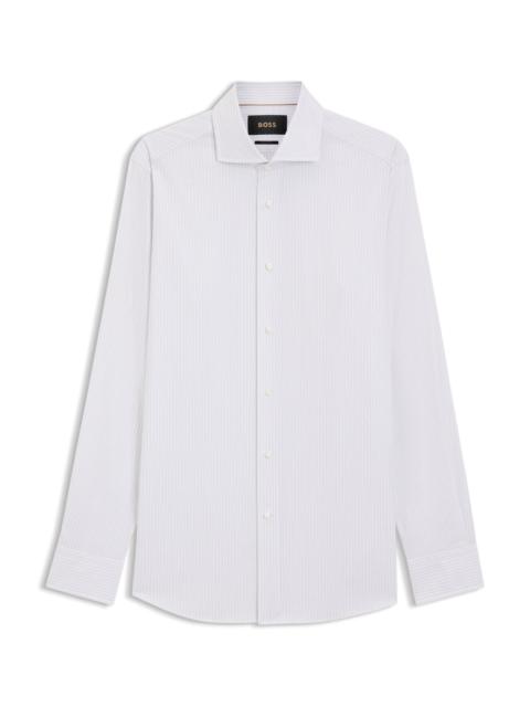 BOSS STRIPED REGULAR-FIT SHIRT IN ITALIAN-MADE COTTON