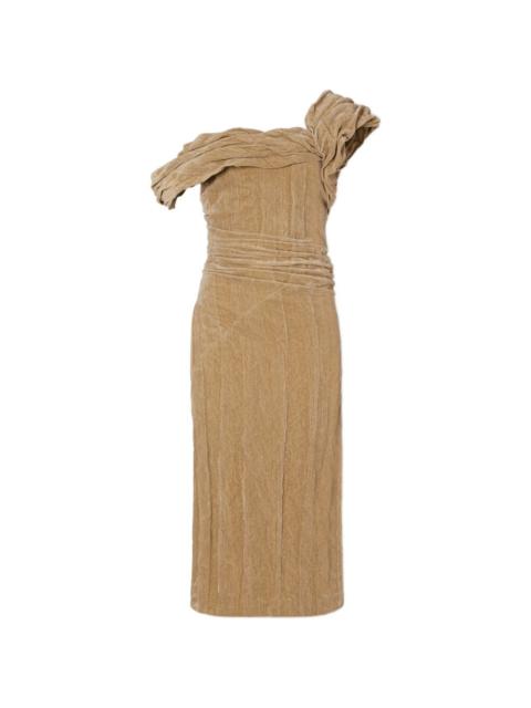 TORY BURCH twist-detail velvet midi dress