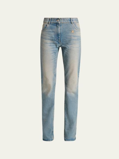 courrèges Mid-Rise Slim-Leg Jeans