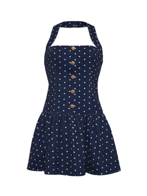 Cara Cara Felicity Mini Dress
Raffia-Buttoned Charm with a Halter Twist