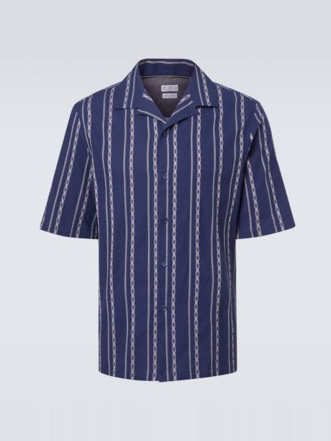 Brunello Cucinelli Printed cotton bowling shirt