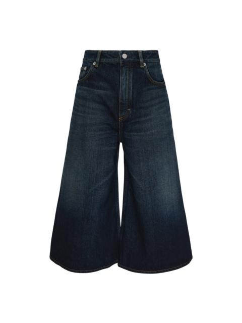 Alaïa Palazzo Dock Blue Denim Shorts