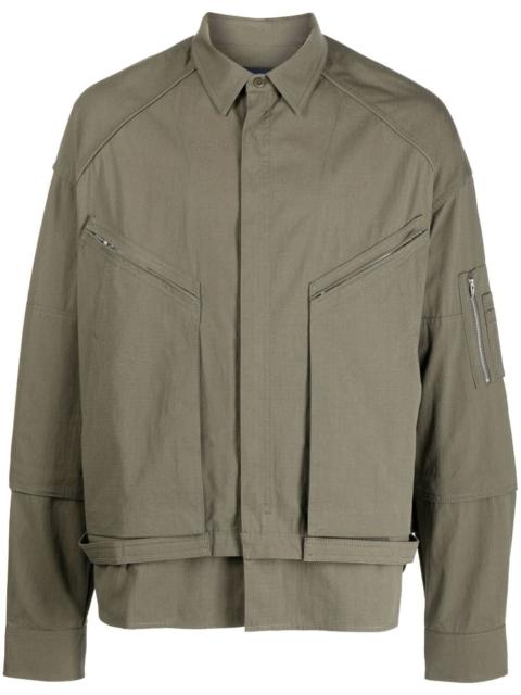 JUUN.J tilted zip-pockets shirt jacket