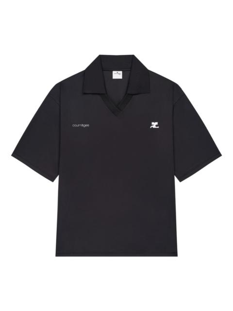 courrèges V-neck logo-detail T-shirt