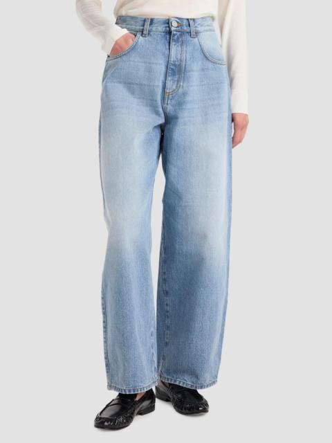 RÓHE Women's Berber High-Waist Barrel-Leg Jeans - Classic Blue