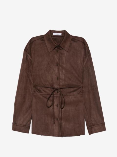 ELEH belted faux-suede shirt