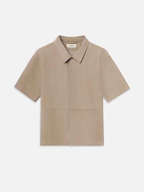 FRAME Short Sleeve Suede Shirt