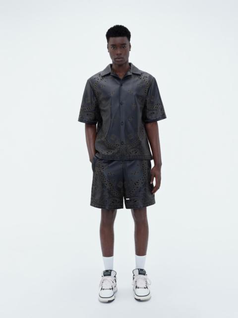 AMIRI LEATHER BANDANA SHORT SLEEVE SHIRT