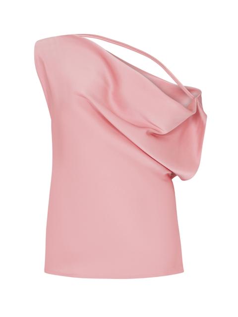 Paris Georgia Christophe Draped Satin Off-The-Shoulder Top pink