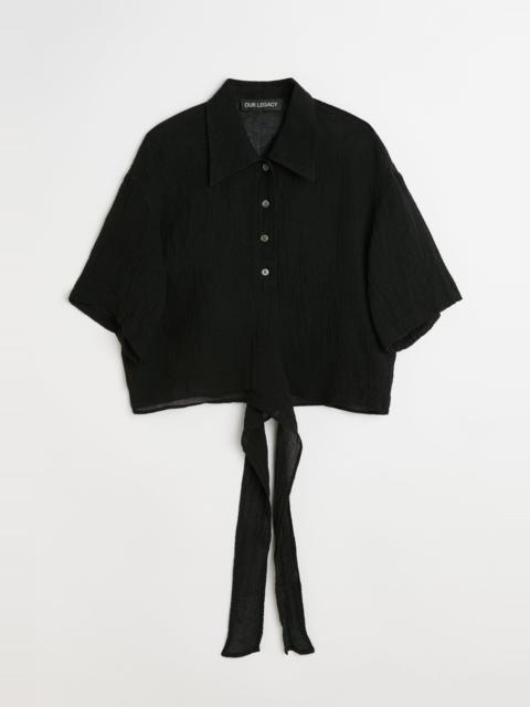 Our Legacy Nannas Shirt Shortsleeve Black Sparse Crepe Weave