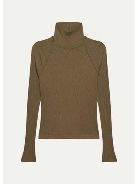 Helmut Lang Rib-Knit Shrug Turtleneck