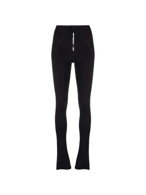 zip-up flared leggings