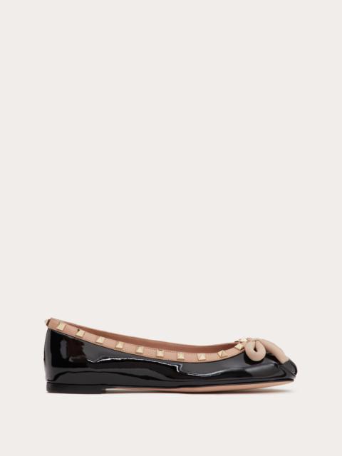 Valentino ROCKSTUD PATENT LEATHER BALLERINA