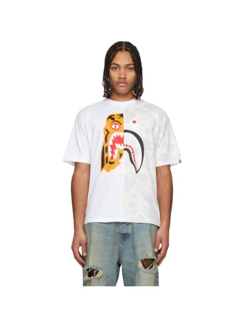 A BATHING APE® White City Camo Tiger Shark Relaxed Fit T-shirt