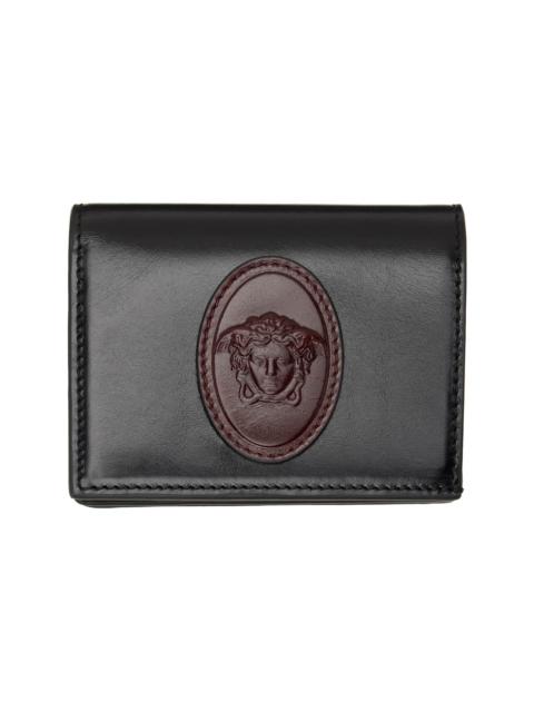 VERSACE Black Roomy Leather Wallet