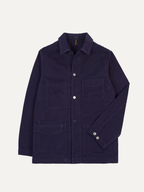 Drake's French Blue Heavy Twill Cotton Five-Pocket Chore Jacket