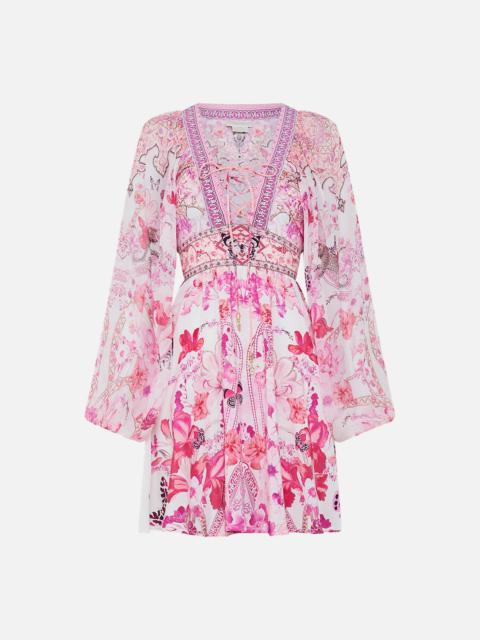 CAMILLA LACE UP FRONT SHORT DRESS