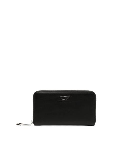 EMPORIO ARMANI logo-stamp zip-around wallet