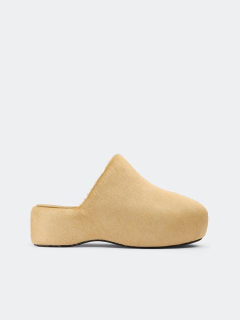 SIMONMILLER Bubble Clog In Tan Pony Hair
