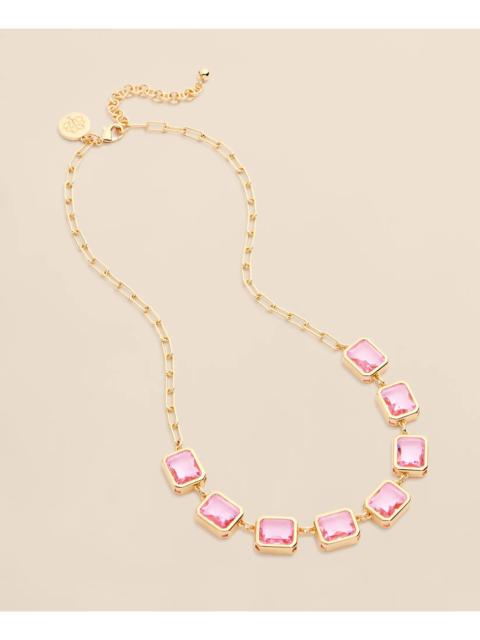 Brooks Brothers Gold-Tone Pink-Stone Collar Necklace