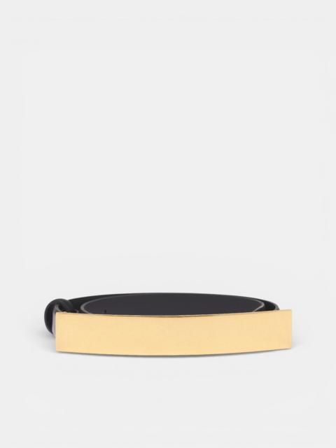 MUGLER Black Leather Rectangular Buckle Belt