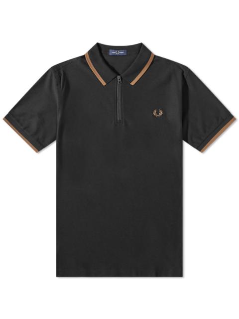 Fred Perry Zip Neck Crepe Polo Shirt