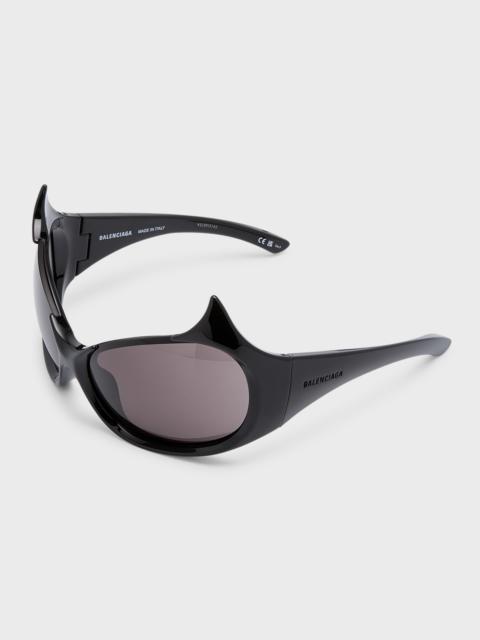 BALENCIAGA Gotham Injected Nylon Wrap Sunglasses