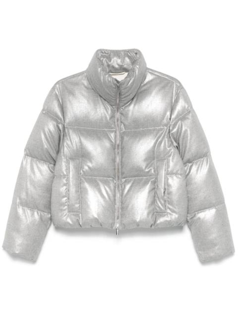 PESERICO lamé-effect puffer jacket