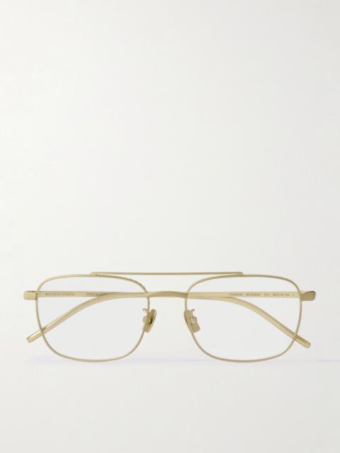 Bottega Veneta Aviator-Style Gold-Tone Titanium Optical Glasses Gold