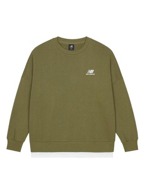 New Balance Alphabet Logo Round Neck Long Sleeves Olive Green AMT13345-OV