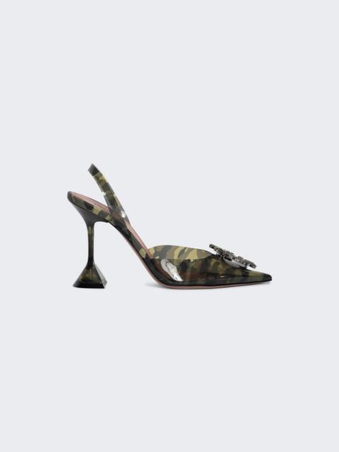 Amina Muaddi Begum Glass Slingback Pumps 95mm Camouflage