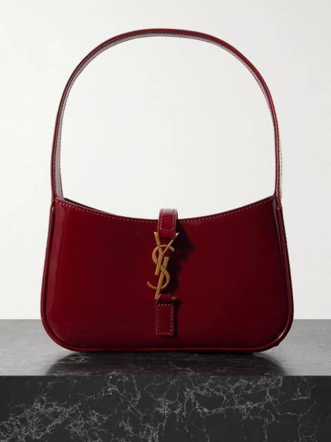 SAINT LAURENT Le 5 à 7 mini patent-leather shoulder bag Red