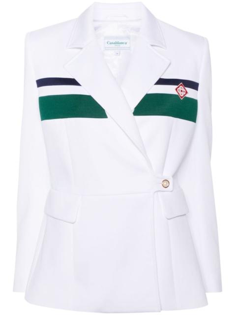 CASABLANCA logo-patch double-breasted blazer