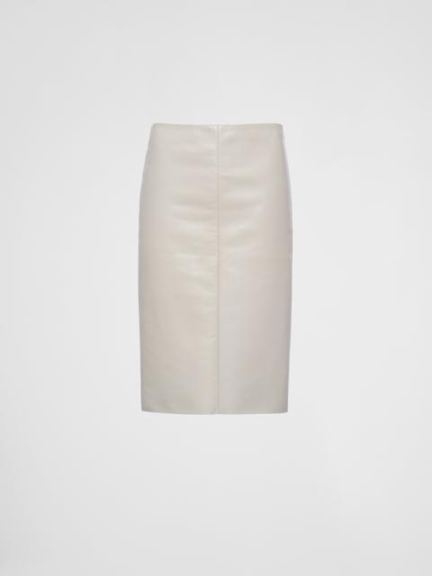 Nappa leather skirt