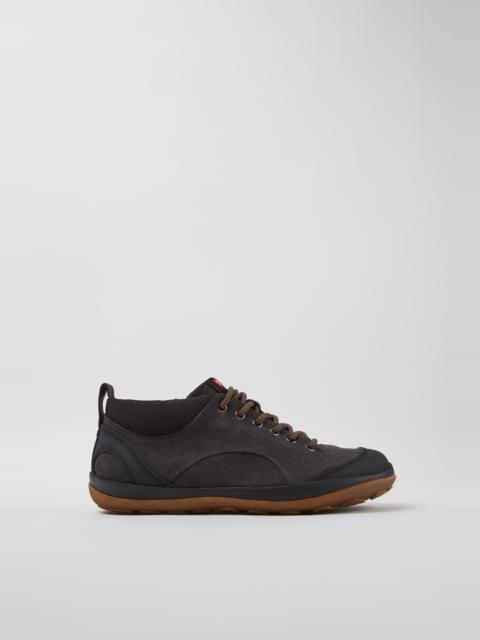 CAMPER Peu Pista GM Gray Suede and Textile Shoes for Men.