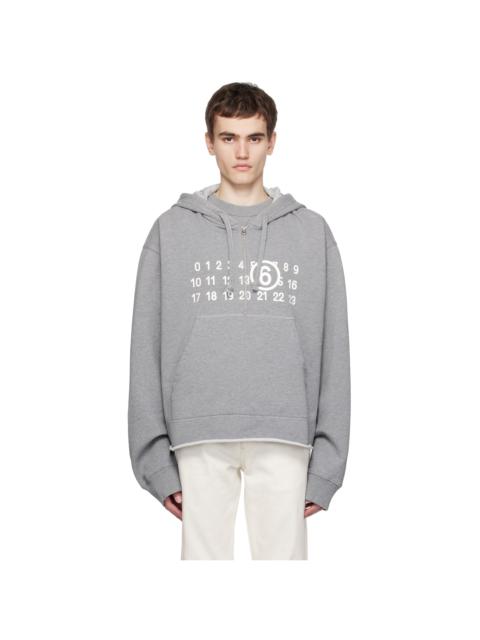 MM6 Maison Margiela Gray Half-Zip Hoodie