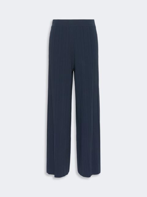 WEEKEND Max Mara GARZA Plissé-pleated viscose yarn trousers - NAVY