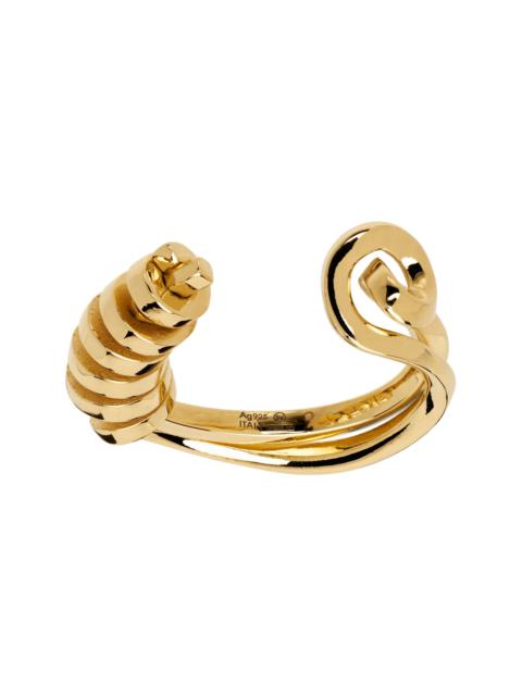 Bottega Veneta Gold Twist Ring