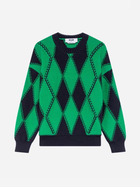 MSGM Sweater with argyle pattern