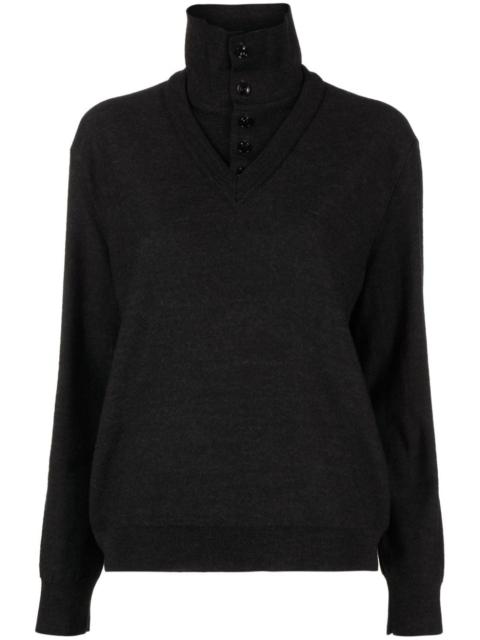 double-neck polo jumper