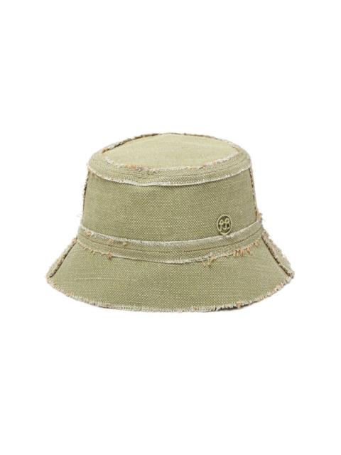 RUSLAN BAGINSKIY logo-patch frayed bucket hat